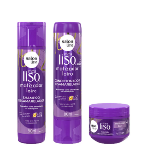 Kit Matizador Desamarelador: Shampoo, Condicionador e Máscara - Salon Line Meu Liso