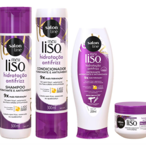 Kit Antifrizz (Shampoo, Condicionador, Máscara e Defrizante) - Salon Line Meu Liso