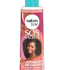 Ativador de Cachos SOS Cachos Rícino e Queratina 300ml Salon Line SOS Cachos