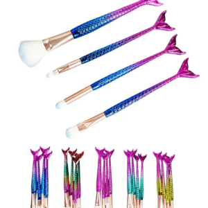 Kit 4 Pinceis Sereia (Cores Sortidas)