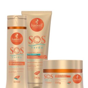 Kit S.O.S Verão (Shampoo, Máscara, Creme Pré e Pós Sol) Haskell