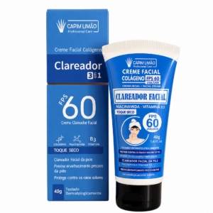 Creme Facial Colágeno Clareador FPS60 30g- Capim Limão
